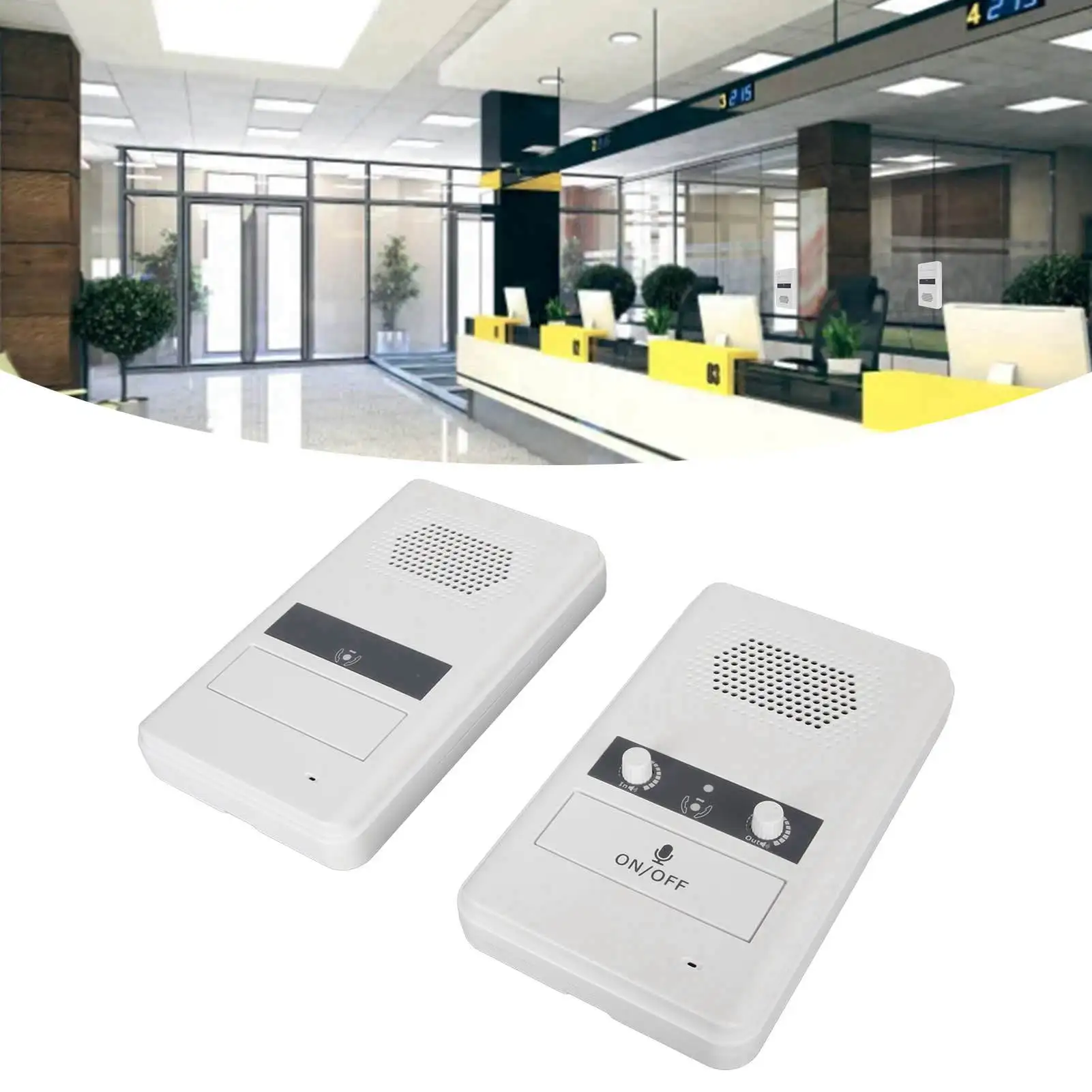 Dual Way Counter Intercom Premium Speaker Sensitive Mic 3W Power Window Intercom System für Bank White