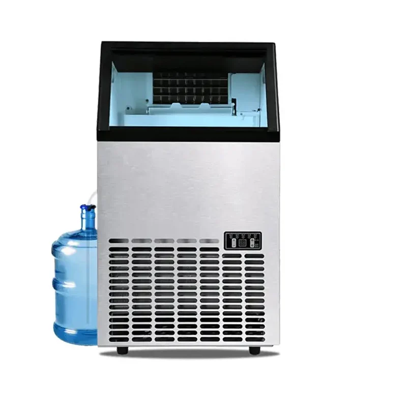 Commercial Ice Machine,110lbs/24h, Self Cleaning Ice Maker,Under Counter Ice Machines with 24 Hour Timer,Ice Thickness Control