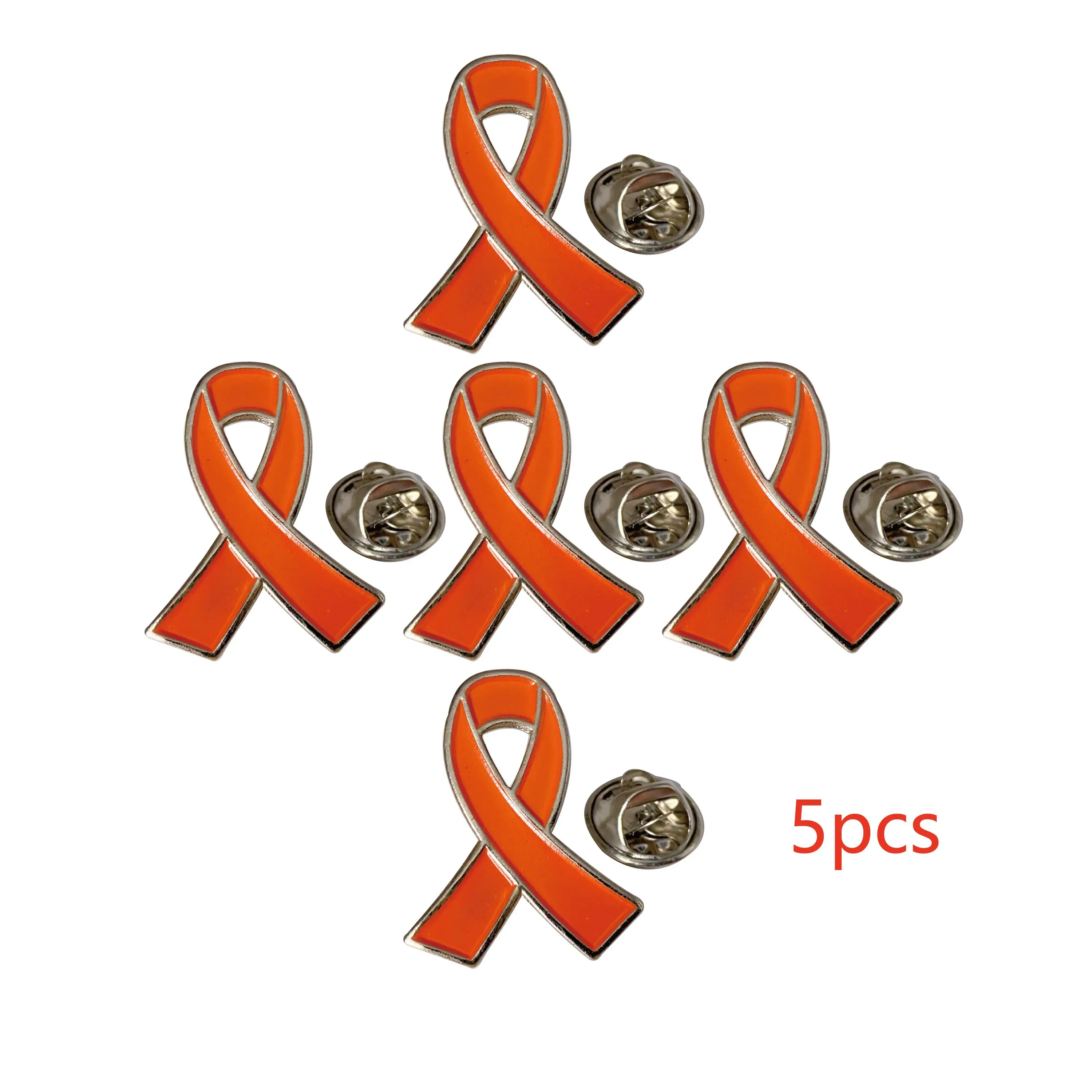 Broche de sensibilisation au ruban Orange pour leucémie, tdah, auto-multiilation, Support de sclerose Multiple, épingles à revers de fiançailles, carité