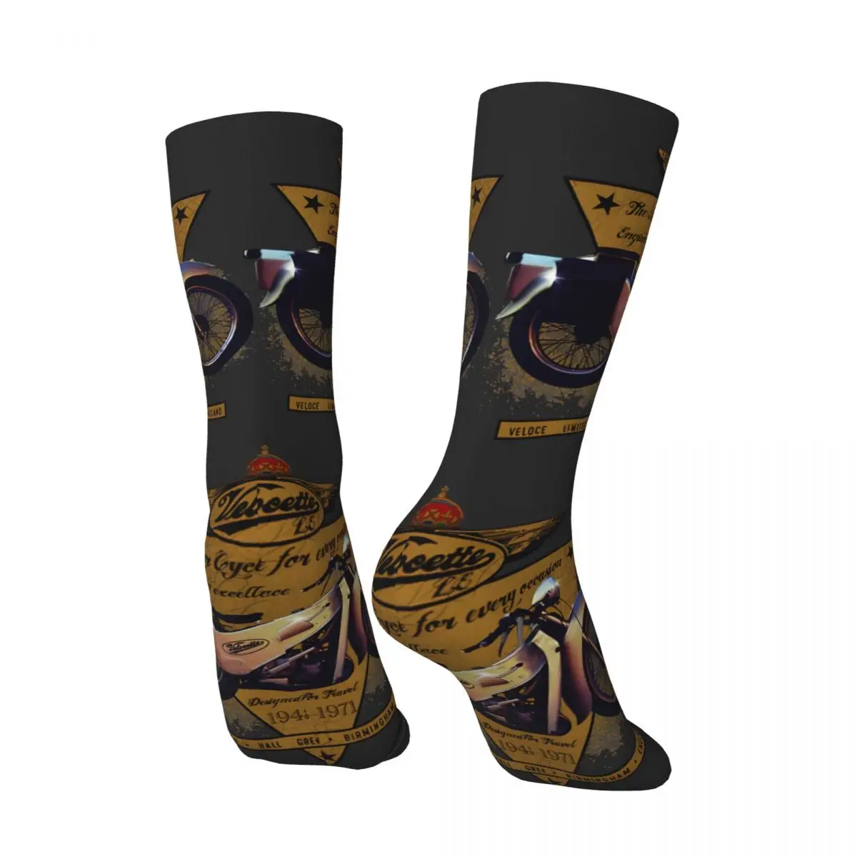 Happy Funny Men's compression Socks Impressive Retro Harajuku Velocette Hip Hop Novelty Seamless Crew Crazy Sock Gift Printed