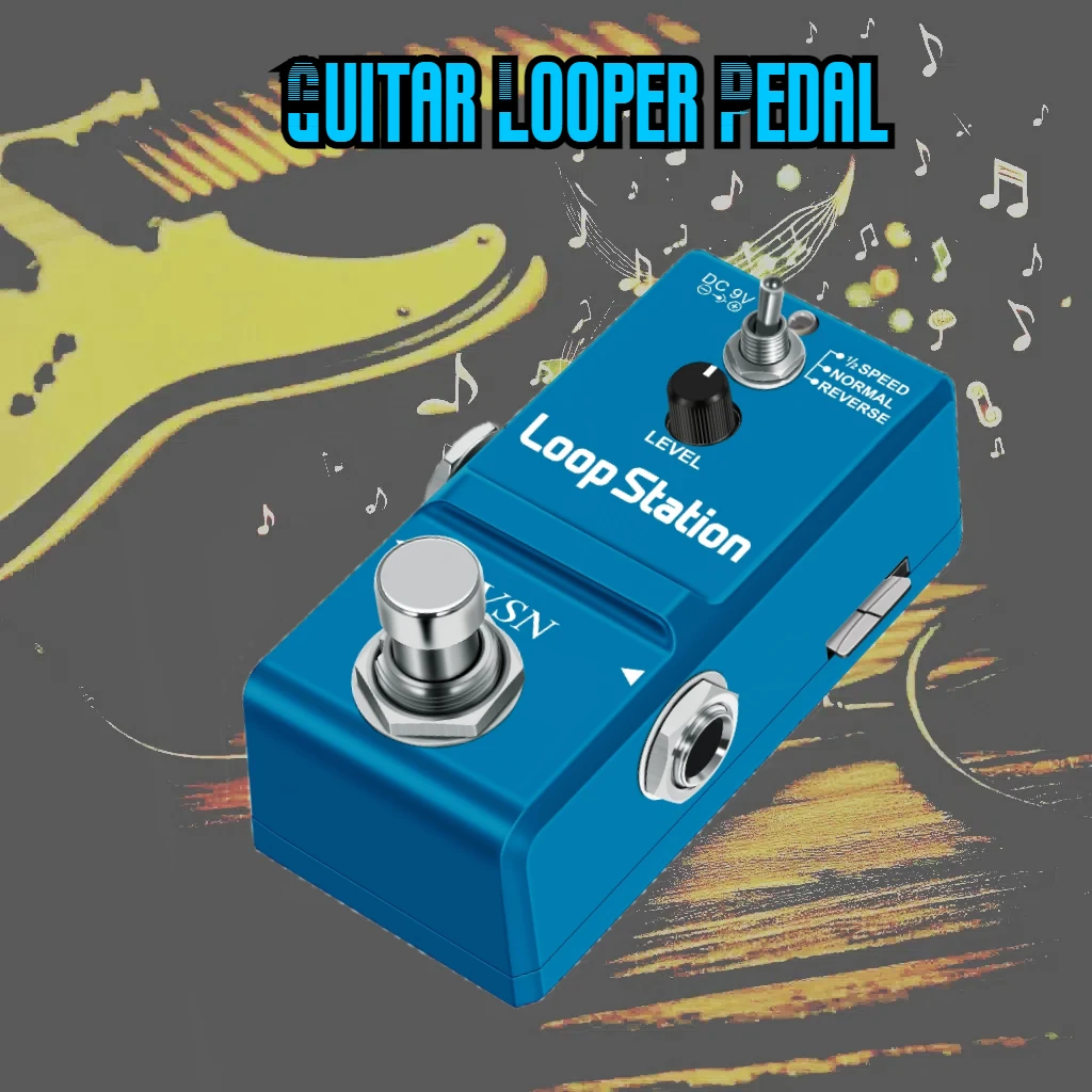 VSN Guitar Pedal Looper Upgraded Ver. 48 Khz 24Bit USB UP/DownLoad 1GB TF Card 10 mins Recording Time Loop Effects Super Tiny