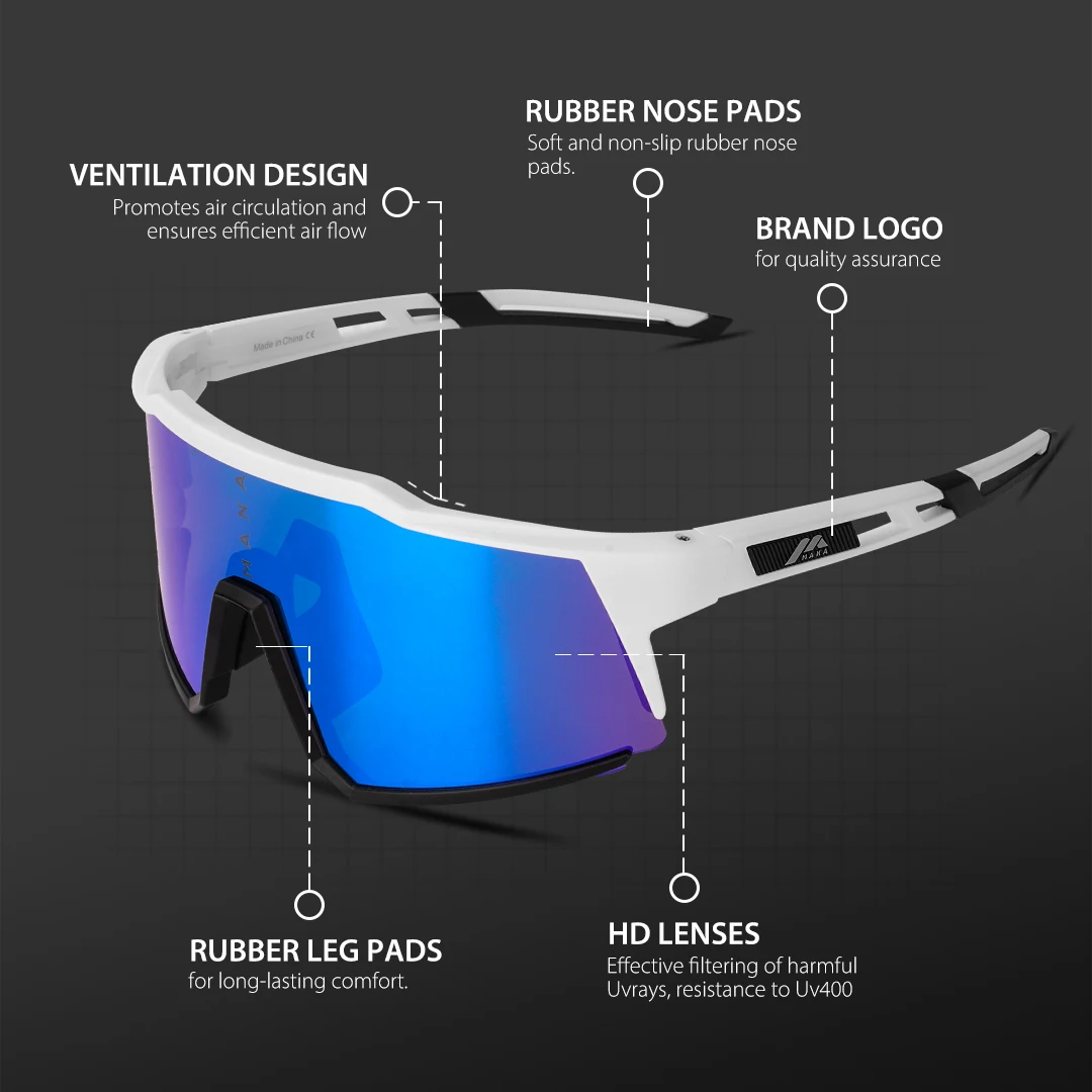 MANA Photochromic Cycling Glasses With TR90 Body And UV400 PC Lenses For All Types Of Outdoor Sports.