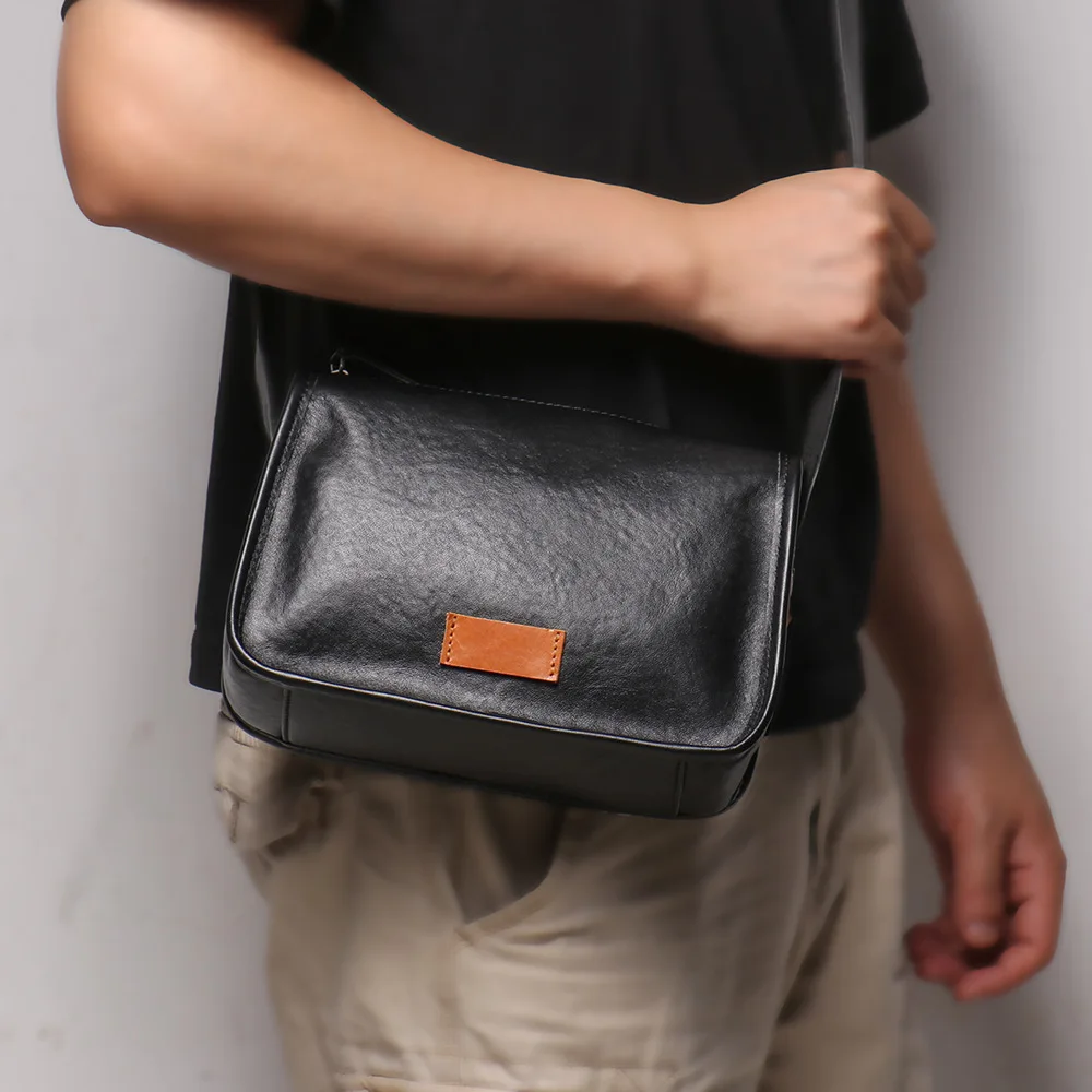 

Men's Genuine Leather Shoulder Bag Casual Crossbody Bags High Quality Luxury Small Sling bag Daily Commuter Messenger bags сумка