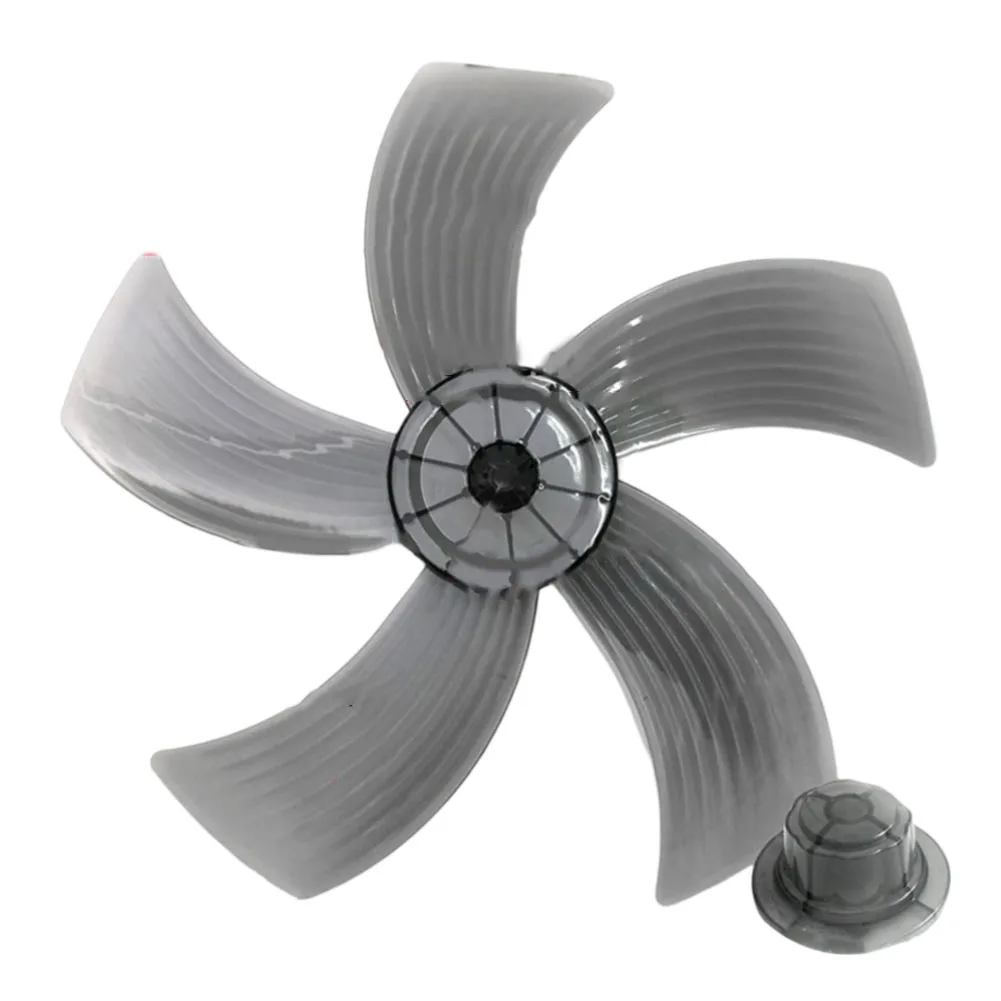 

14 Inch Household Plastic Fan Blade Five Leaves With Nut Cover For Pedestal Transparent Table Stand Fanner General Accessories