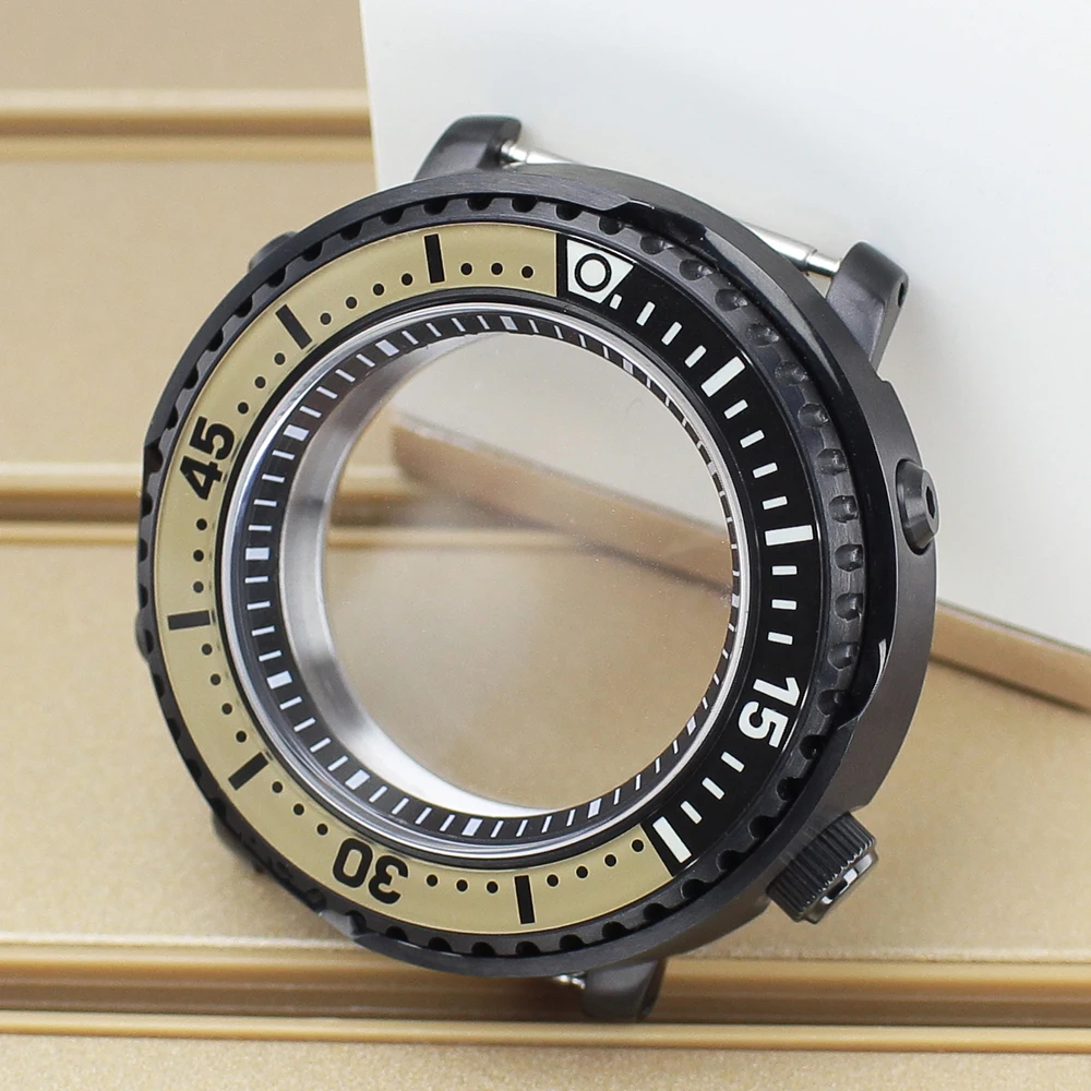 NH35 43 مللي متر حافظة ساعة عالية الجودة C3 مضيئة ل Mod Tuna المعلبة NH35 NH34 NH36 NH38 حركات الياقوت الكريستال 200 متر مقاوم للماء #5