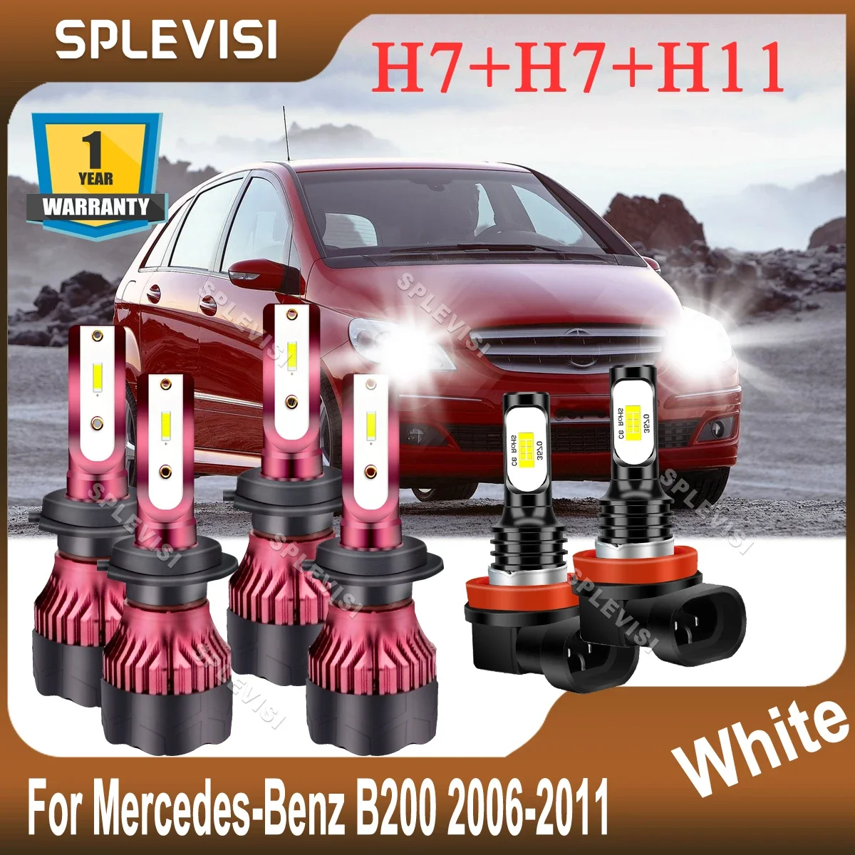 

CSP Chips Led Lights For Car High Low Beam Foglight Kit Replace XID White For Mercedes-Benz B200 2006 2007 2008 2009 2010 2011