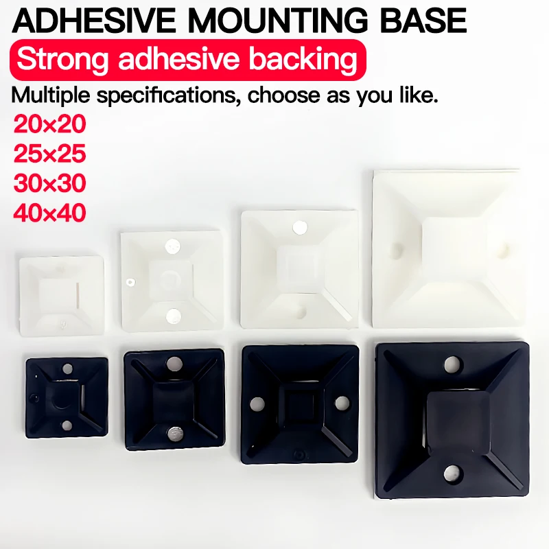 

250/500/1000 шт. крепления на молнии, настенный держатель с клейкой подложкой, прочный зажим для организации и управления проводом кабеля