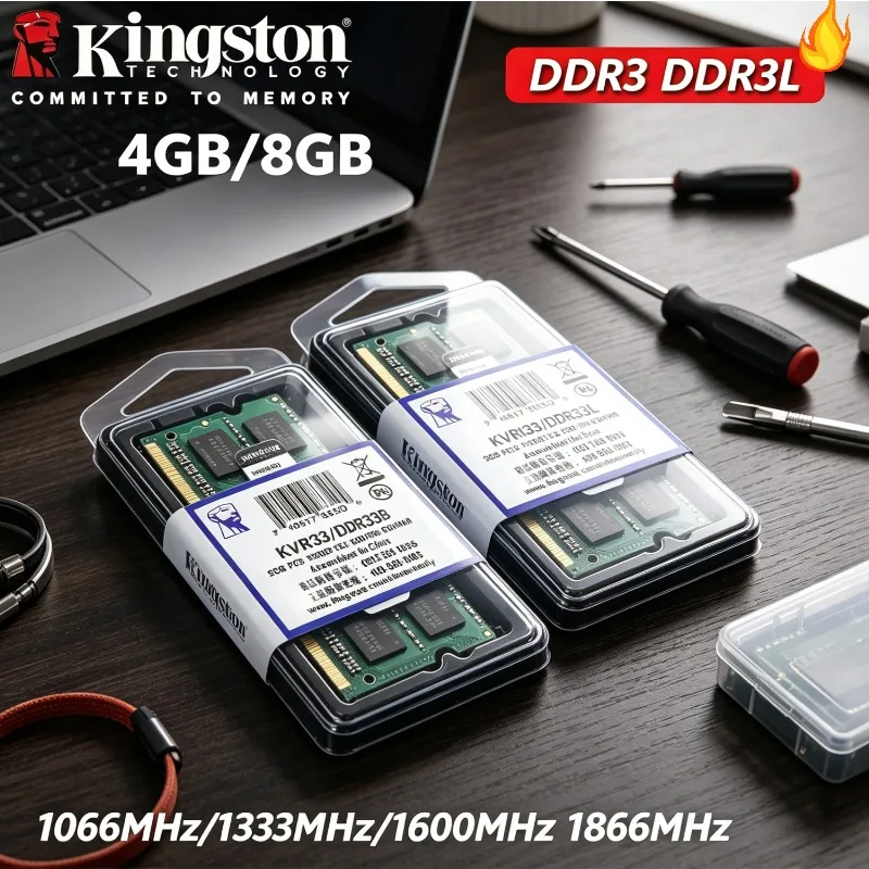 Kingston 8GB 4GB 1066Mhz 1333Mhz 1600Mhz 1866Mhz DDR3L DDR3 Laptop Ram SO-DIMM PC3-8500 10600 12800 Notebook DDR3 Dual Channel