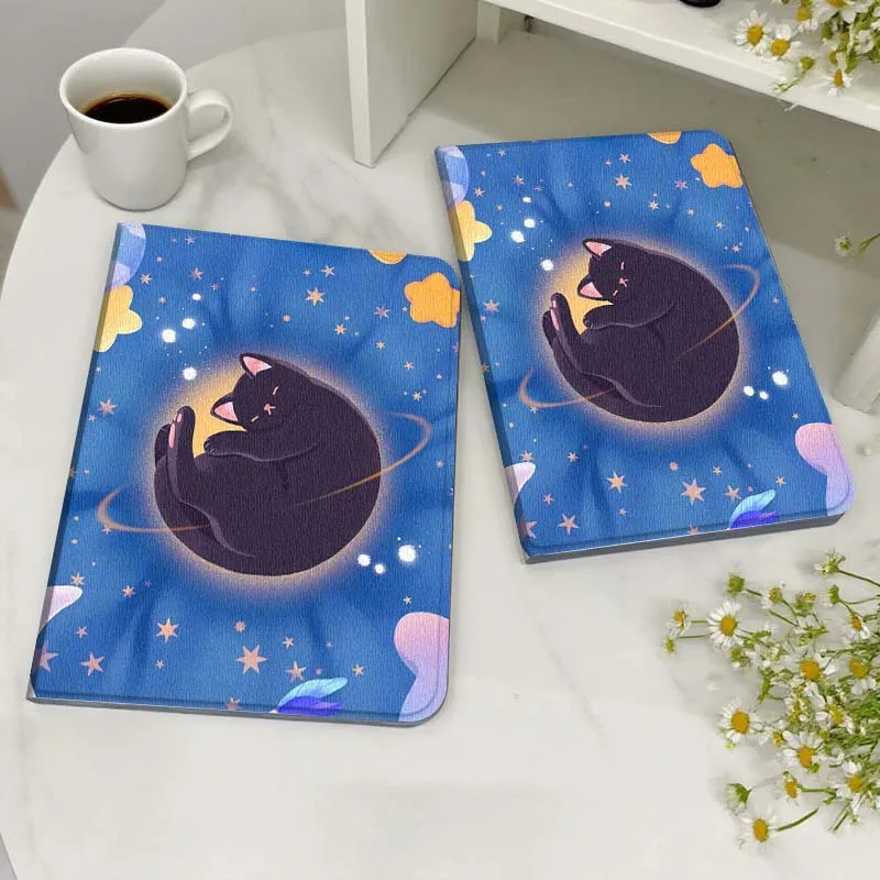 

Cartoon Black Cat Moon Case For Honor MagicPad MatePad M5 8 9 2 3 10 12 X V7 V8 X8 X9 V9 GT X9a GT2 S Air Pro Tablet