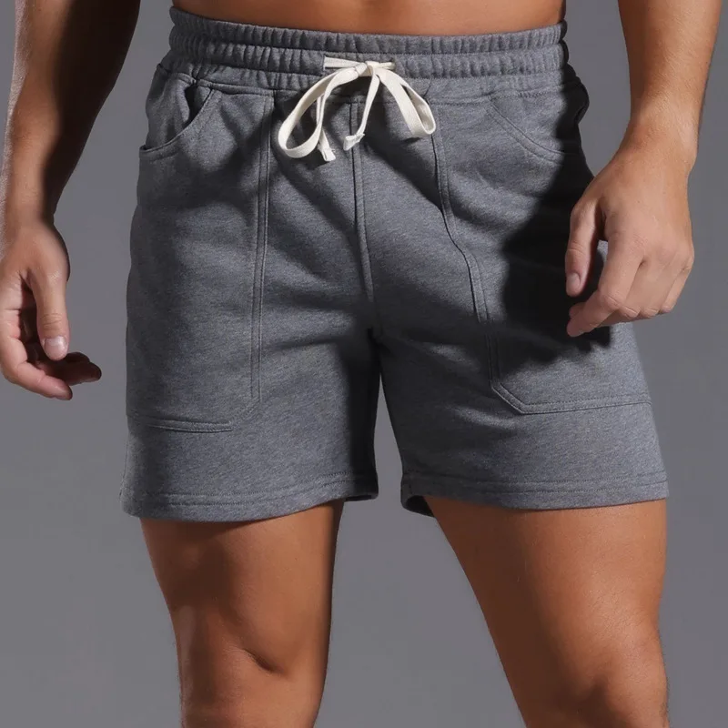 2025 European Sexy Stand Pocket Basic Shorts Men Casual Running Beach Short Pants Solid White Black Soft Drawstring Shorts New