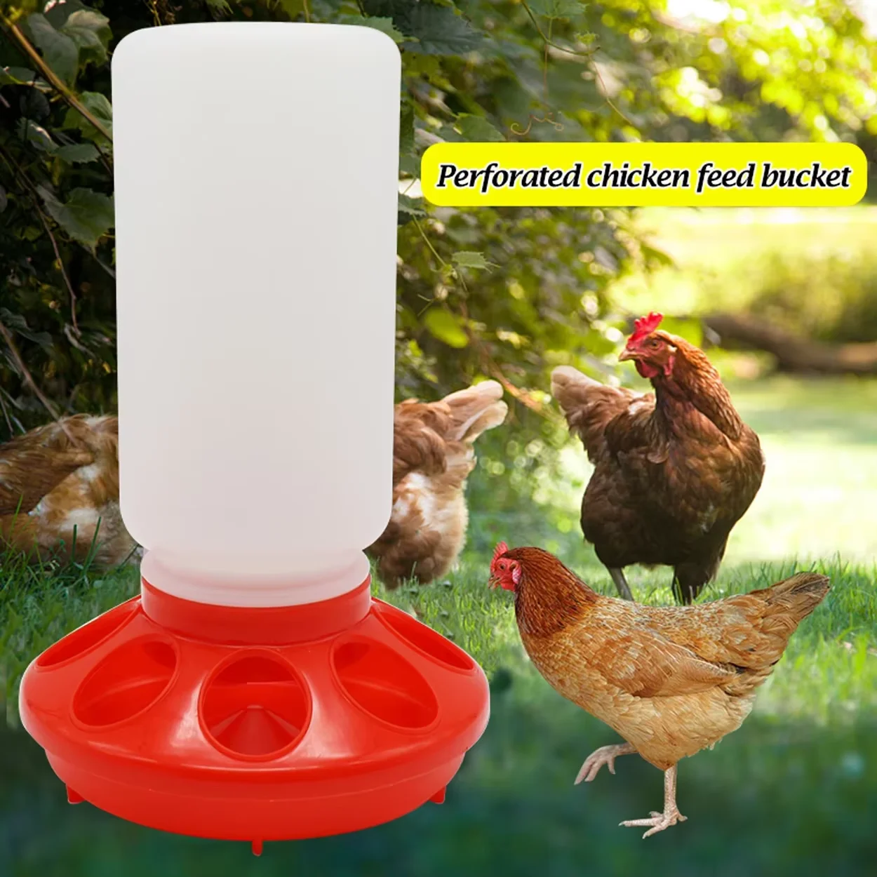 Poultry New Thickened Feeder and Drinker Water Food Dispenser Automatic Chicken Birds Chick Waterer Feeding Bucket Container 1L