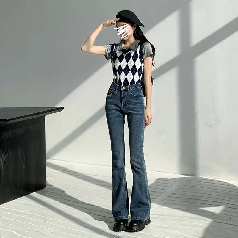 

High Waist Slim Fit Stretch Jeans Women's Spring New Sle Cleanfit Water Wa PU Leather Bla Color mid Elastici