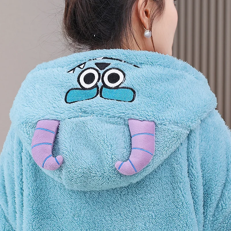 Sleepwear Animal Cosplay Pajamas Nightwear Robes Flannel Nightdress Women Coral Fleece Warm Nightgowns Plush Warm Thicken