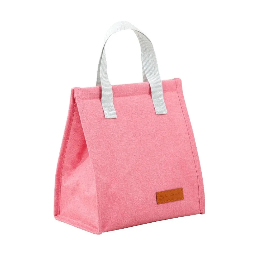 

Insulation Package Solid Color Outdoor Thermal Breakfast Organizer Tote Canvas Lunch Bag Waterproof Lunch Bag Food Hand Bags