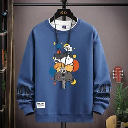 Vintage 3D Cute Japanese Anime Cats Printed Sweatshirts Kid Funny Streetwear Round Neck Sweatshirts Unisex Fashion O-neck Hoodie