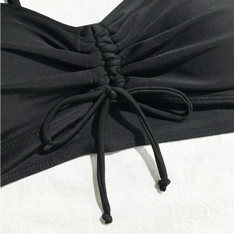 Summer Solid Swimsuits Tankini Sets Female Swimwear Push Up For Beach Wear Two-Piece Bathing Suits Pool Women's Swimming Suit