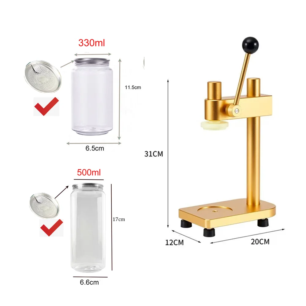 آلة ختم خزان الحليب اليدوية لشاي الحليب التجارية عالية الجودة قابلة للتعديل آلة ختم علبة المشروبات في الهواء الطلق مبيعات الشوارع