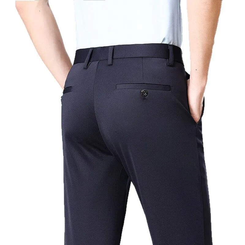 Plus Size Big and Tall Mens Trousers Business Casual Loose Straight Leg Pants Comfort Fit Office Work Commuting No Tight Classic