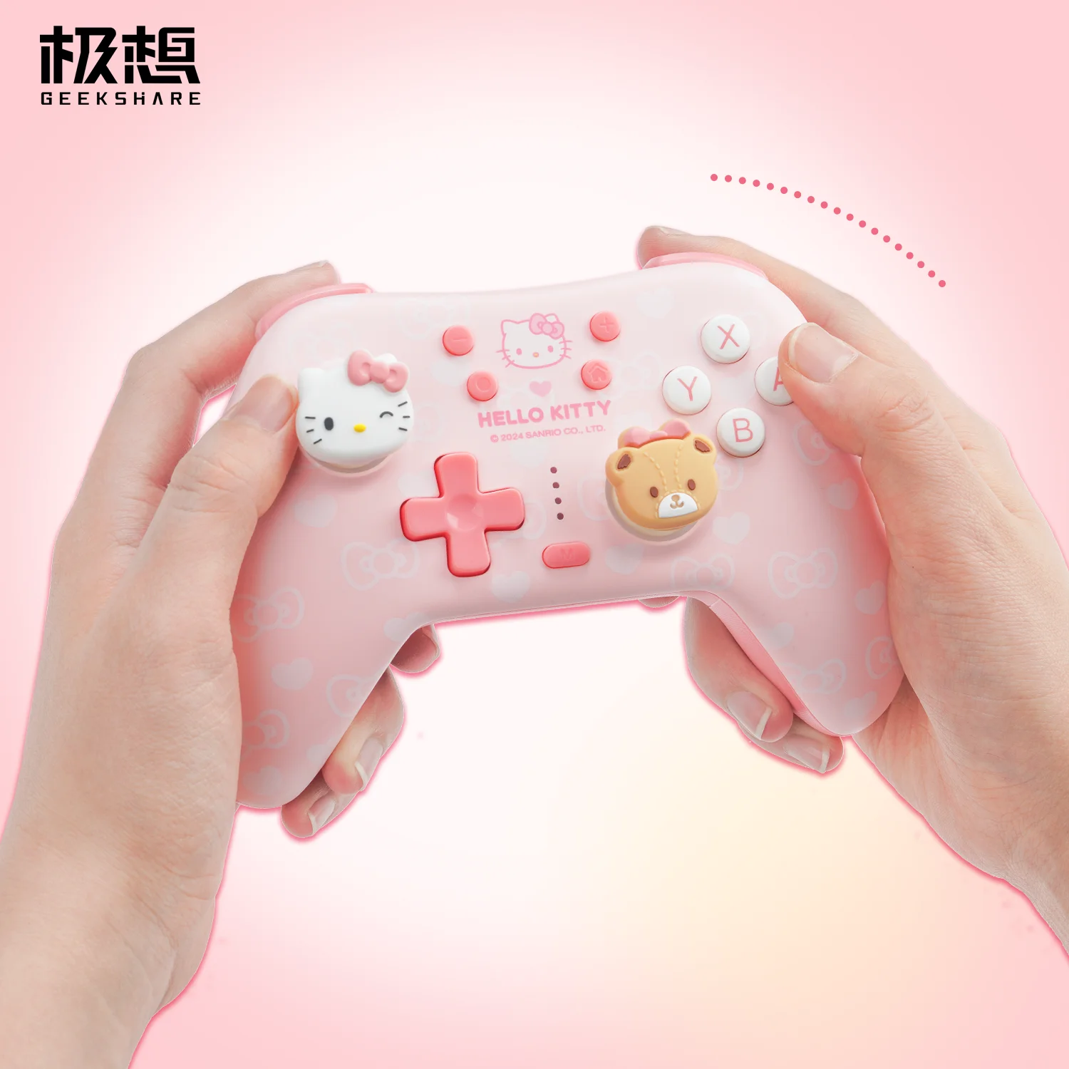 For Hello Kitty Gamepad Wireless Bluetooth Adapted for Switch PC Steam Mobile Phone Ns2 Send To Friends Birthday Gift Lovely New - view 5