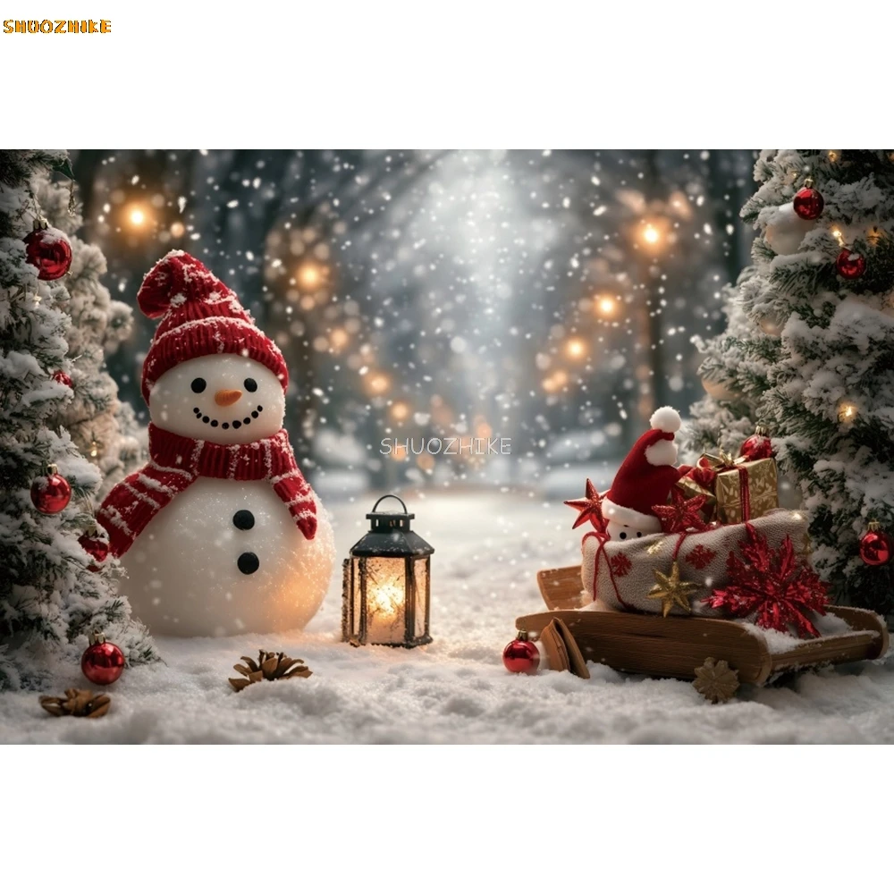 White Christmas Fireplace Background Photography Winter Wood Window Xmas Tree Gift Portrait Backdrop Party Decor Photo Studio