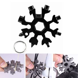 Llave de copo de nieve de torsión multifunción EDC portátil, destornillador octogonal Universal Hexagonal de acero de aleación 18 en 1, herramienta para el hogar