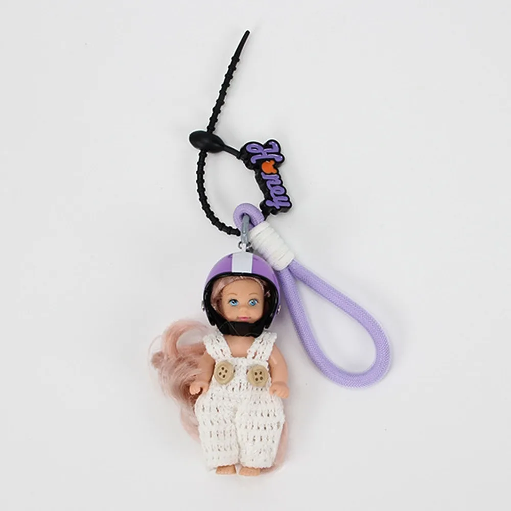 New Cute Doll Pendant Hanging Keychain Backpack Ornament Car Keyring Bag Decoration DIY Change Clothes Bag Charm for Barbie Doll