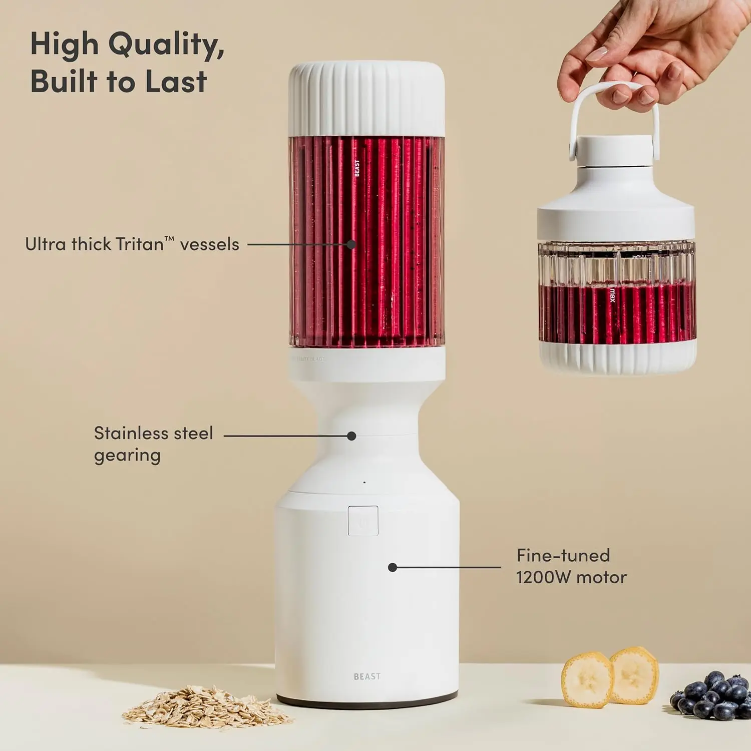 

1200 Plus | Premium Countertop Blender | Smoothies, Shakes, Sauces, Dips, Soups Blends Ice and Frozen Fruit XL Vessel