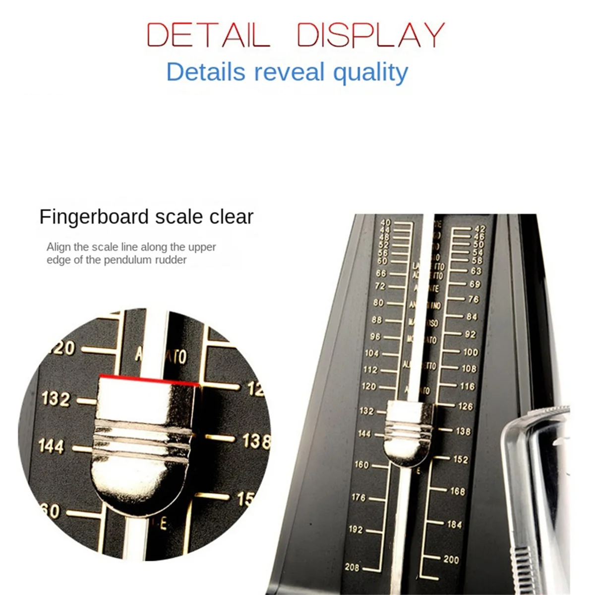 

AA44M Metronome Piano Mechanical Metronome Universal Instrument Metronome Suitable for Piano, Guitar, Erhu
