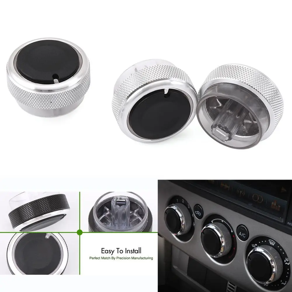 3pcs/set Aluminum Alloy Air Conditioning Knob AC Knob Heat Control Button for Ford Focus 2 MK2 Focus 3 MK3 Mondeo Sedan view 3