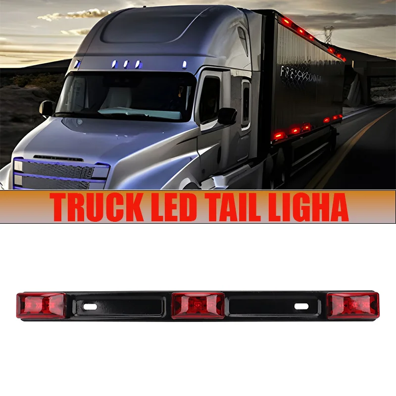 9 LED Bar Universal Car Taillights DRL 12V Red Brake Turn Signal Lights Roof Ceiling Side Marker Lamps Truck Trailer Accessories