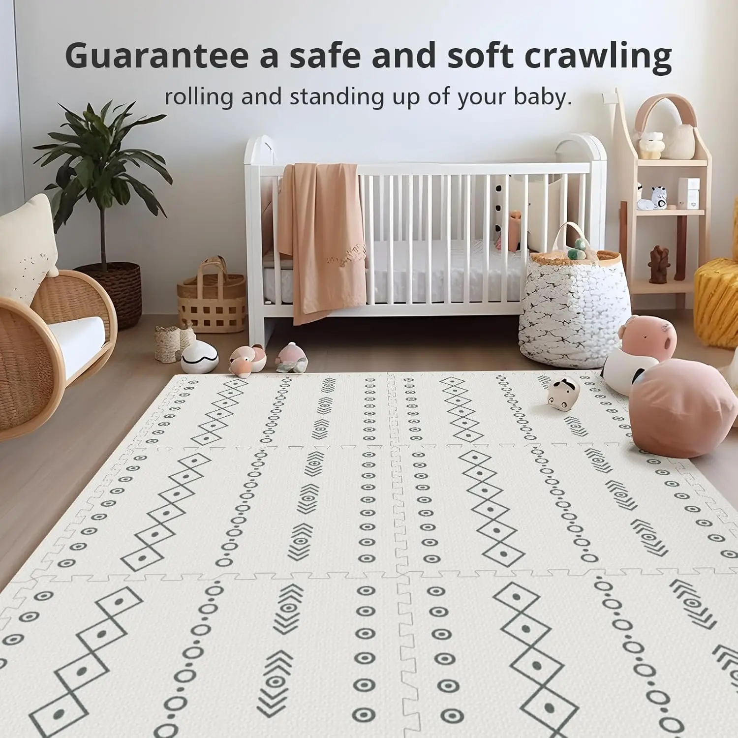 

Baby Foam Play Mat, PIGLOG 72x48 Baby Crawling Mat, Floor Mats for Kids for Baby with Interlocking Floor Tiles, Toddler Play Mat