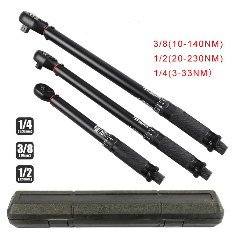 

Динамометрический ключ 3-230 Н·м, квадратный привод 1/2'', 3/8'', 1/4'', с предустановкой, для велосипедов, двусторонний, с трещоткой, для автомобилей и мотоциклов, ручной инструмент