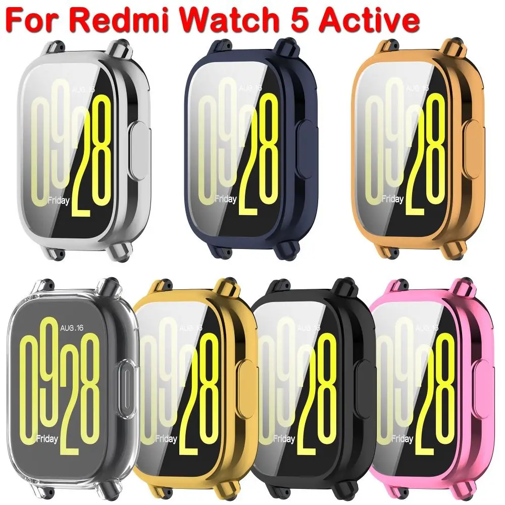 Soft Full Cover TPU Case Smart Bumper Screen Protector Watchband Accessories Protective Shell for Redmi Watch 5 Active