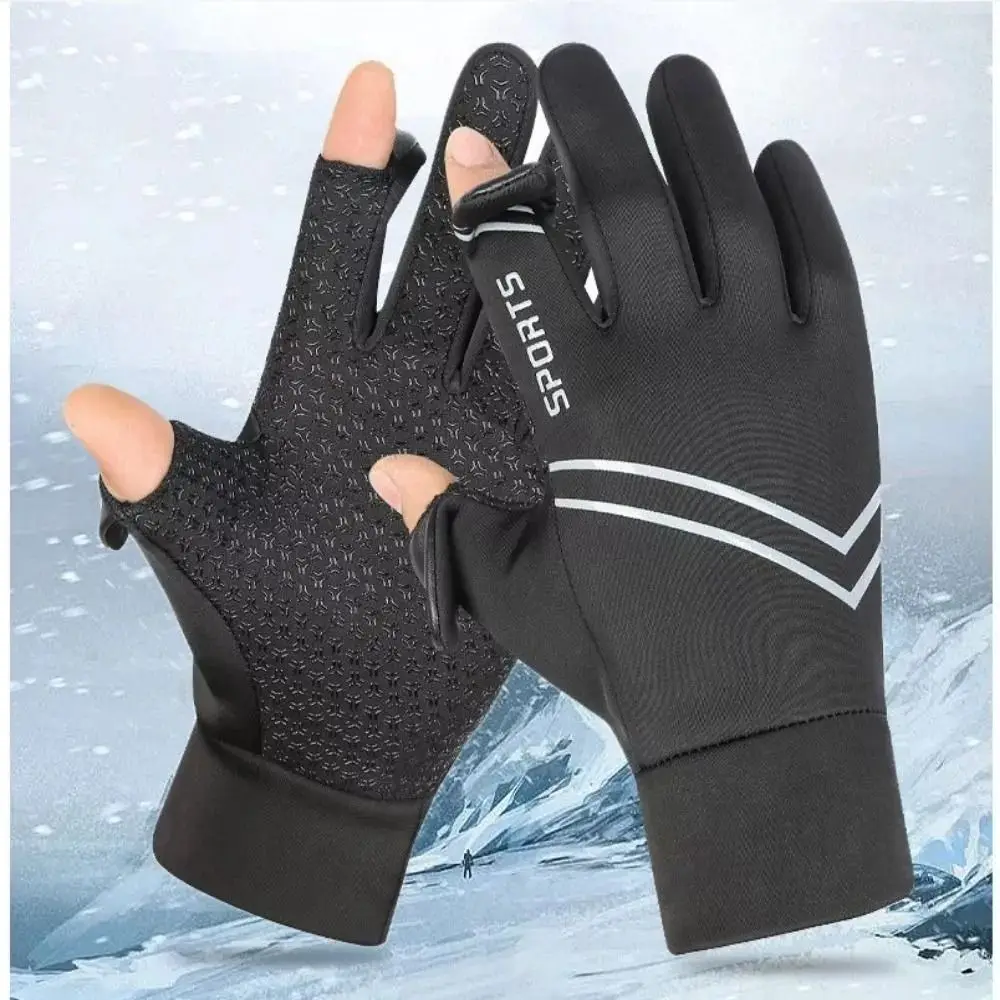 Unisex Anti-Slip Winter Gloves Touchscreen Double Layer Cycling Gloves Thicken Thermal Windproof Ski Gloves