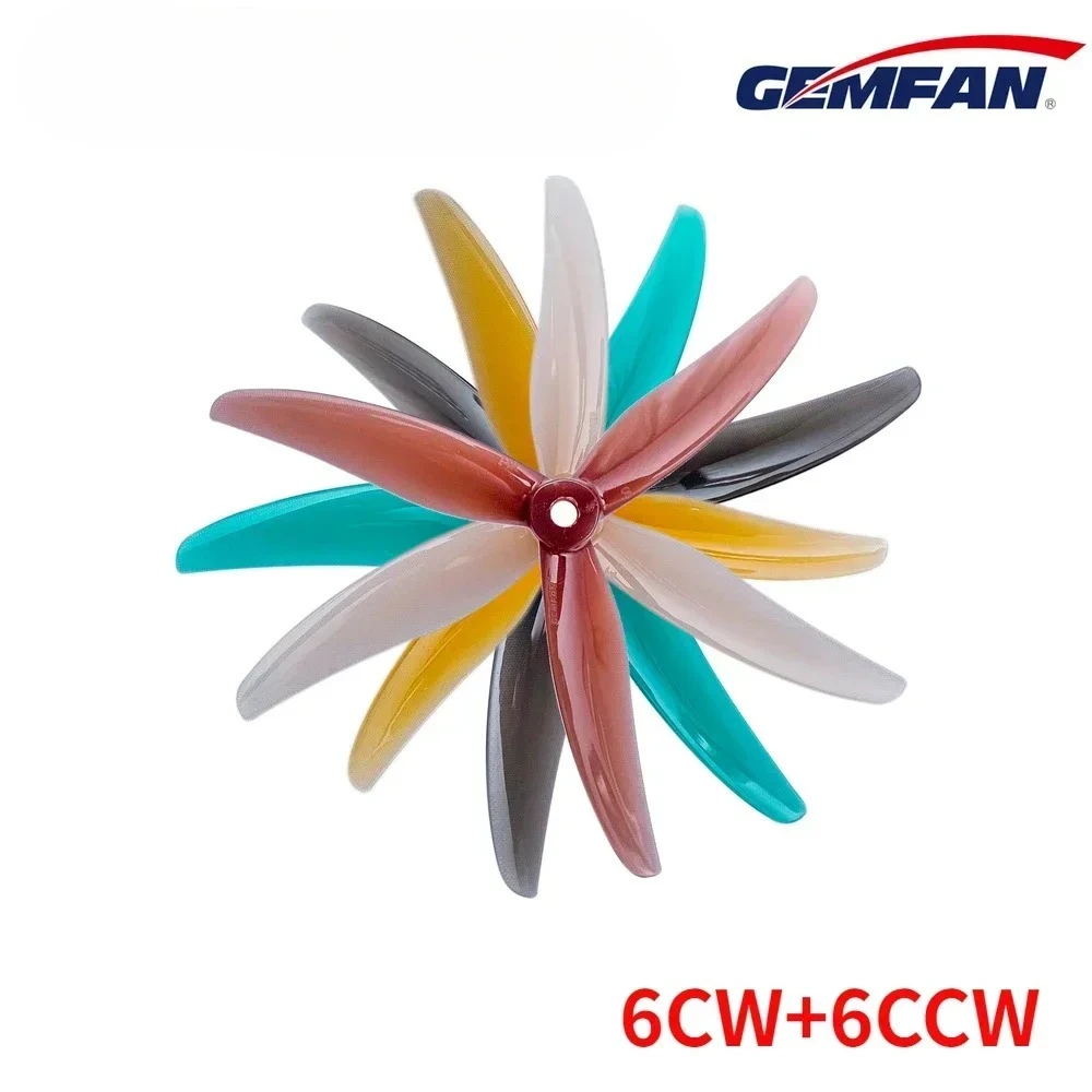 6Pairs(6CW+6CCW) Gemfan Freestyle 4S F4S 3-Blade Propeller (Random Color)