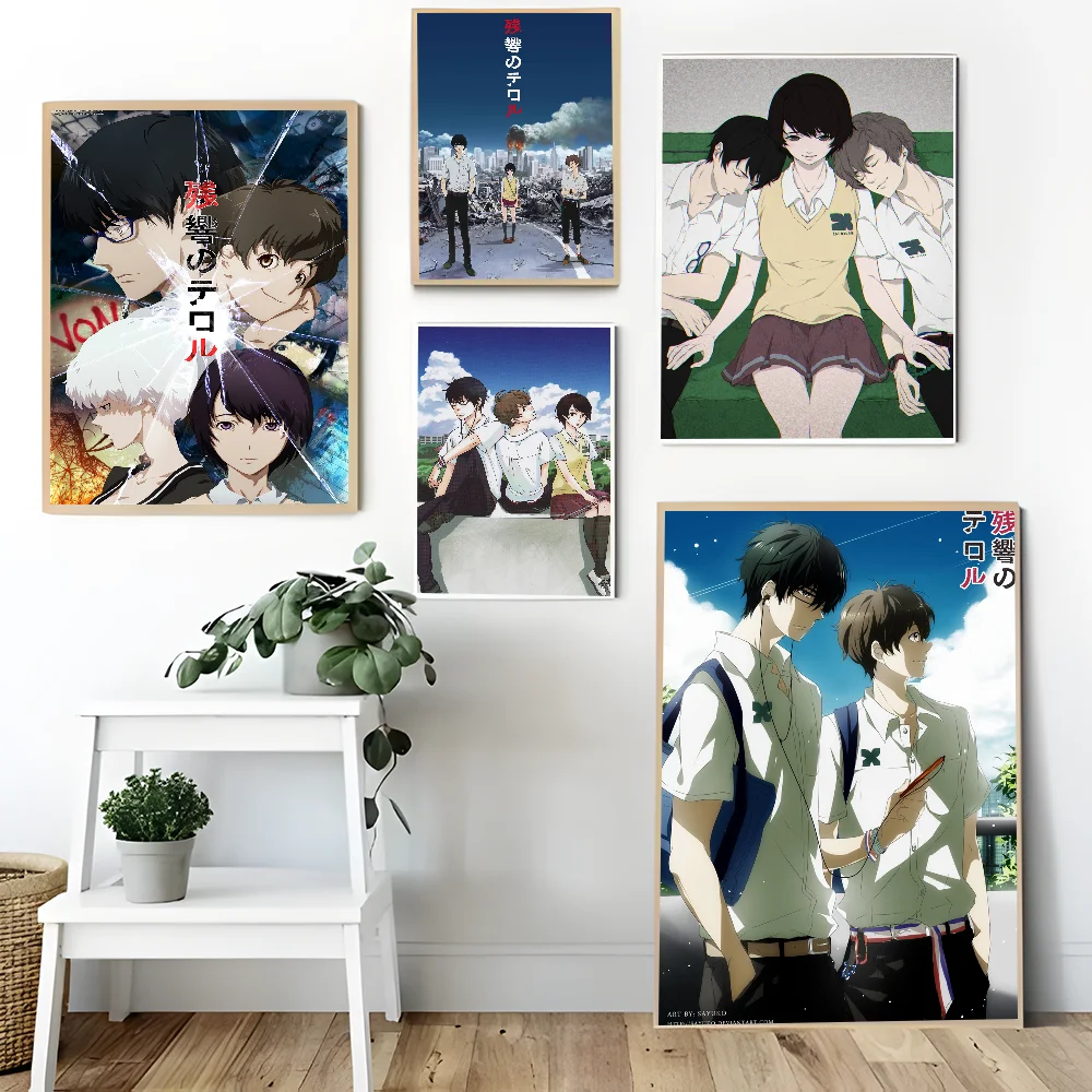 Zankyou No Terror in Resonance DIY Sticky Poster Waterproof Paper Sticker Coffee House Bar Home Decor