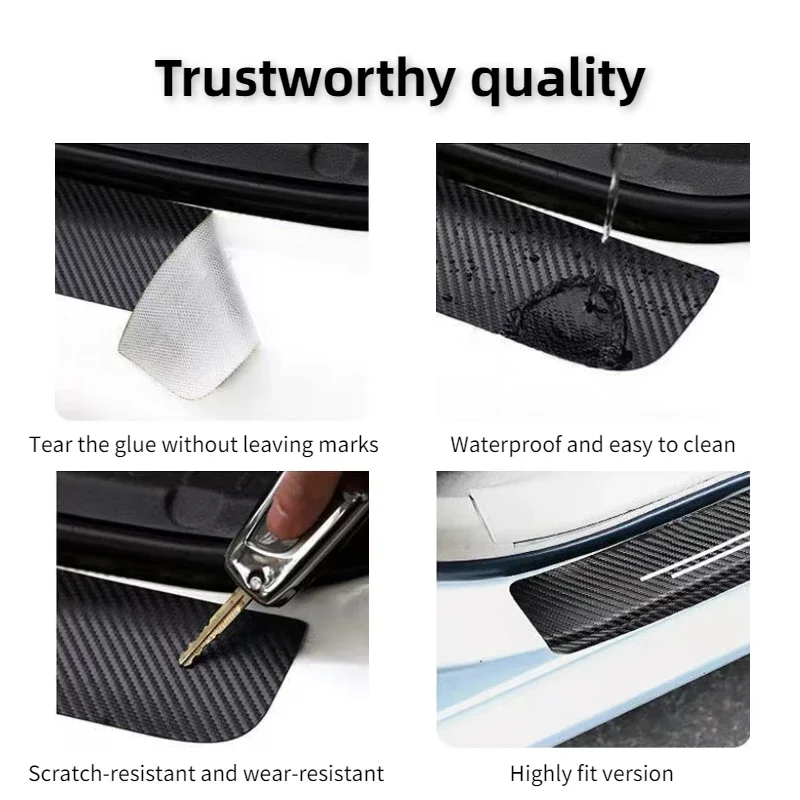 عتبة باب السيارة ألياف الكربون ملصق عتبة الجانب المضادة للخدش الشريط مقاوم للماء لشيري تيجو 2 3 4 6 7 8 3X 5X Pro T11 5X Glx #5
