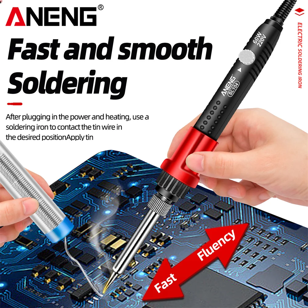 ANENG SL104 Electric Soldering Iron 60W Fast Welding Equipment 110V/220V Rework Station Heat Pencil Tip Professional Repair Tool