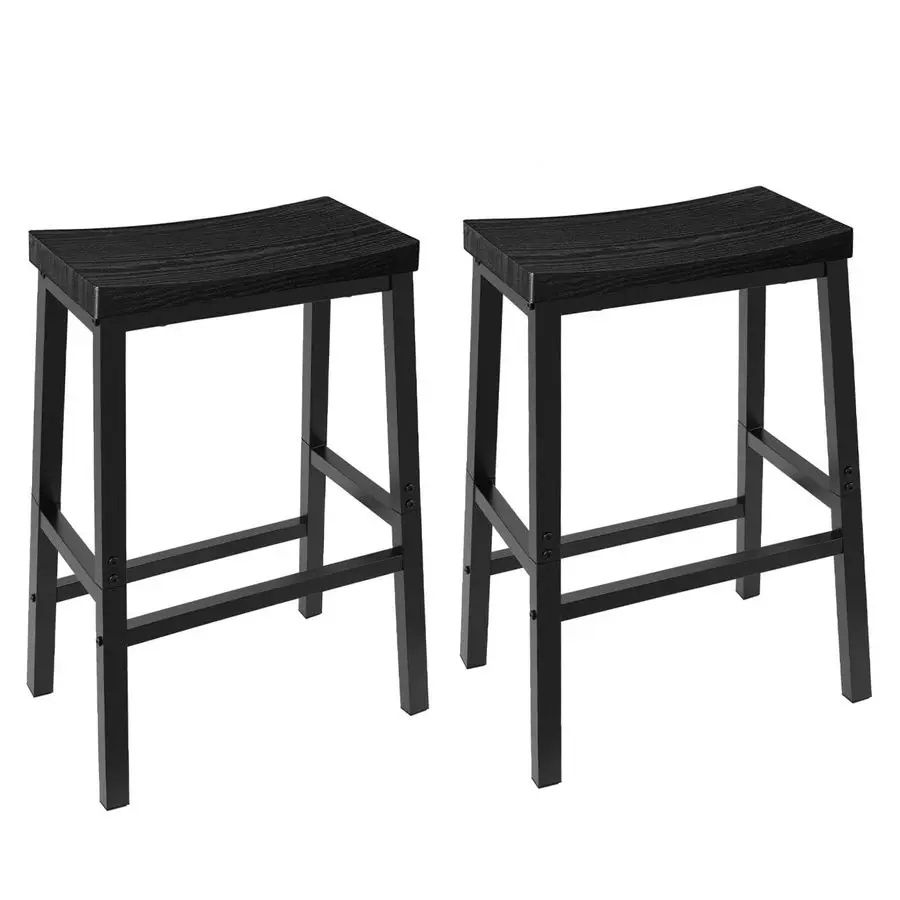 

Bar Stools, Set of 2 Bar Chairs, 23.6 Inch Saddle Stools, Kitchen Counter Stools with Footrests, Industrial for Dining Room, Ki