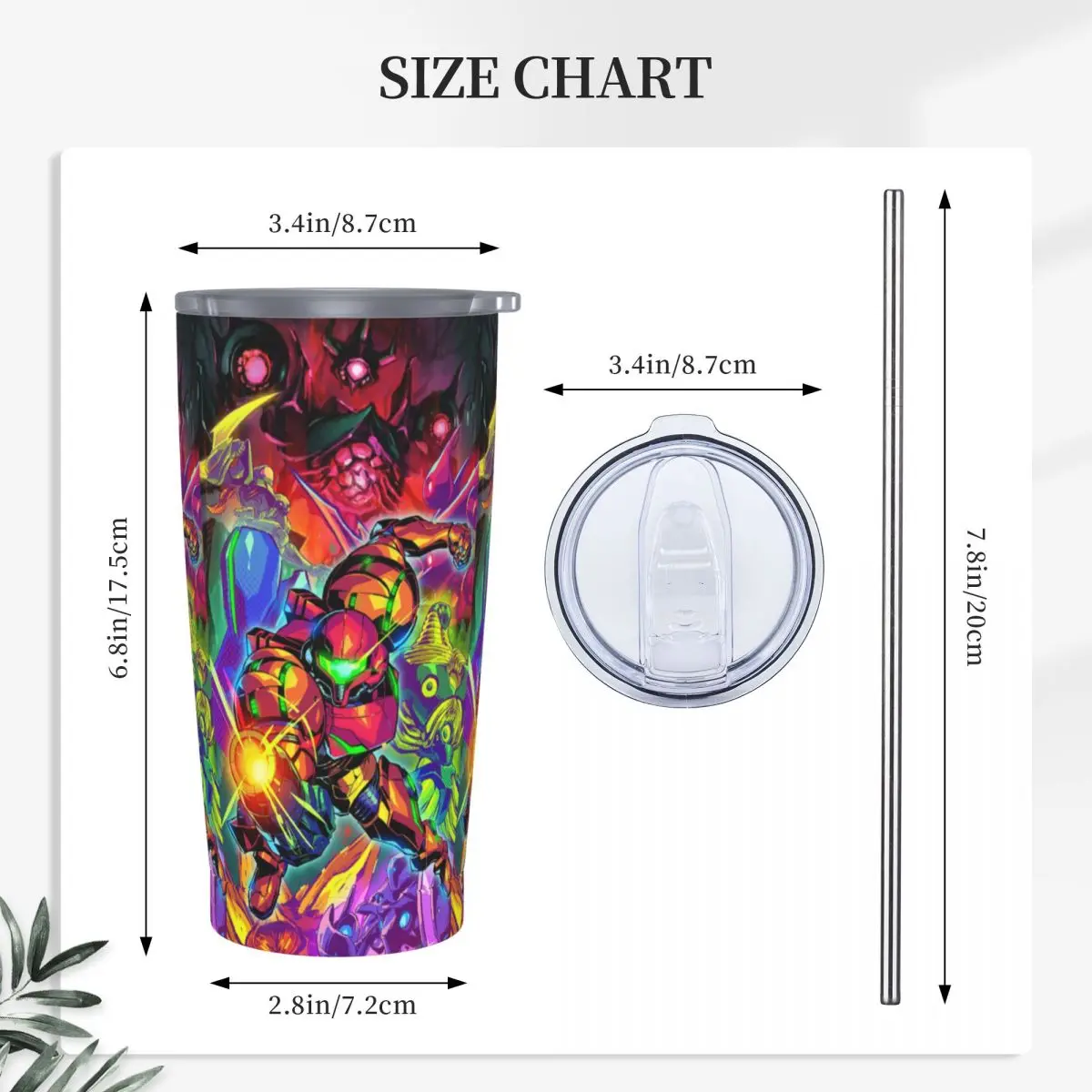 Metroid II Return Of Samus Stainless Steel Tumbler Vacuum Insulated Mugs Thermal Cold Cups Straw With Lid 20oz