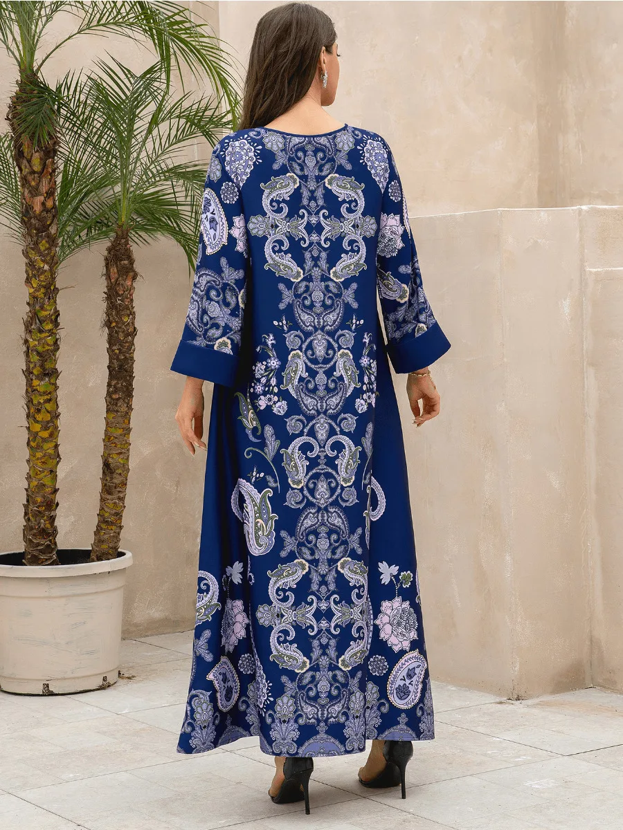 Muslim Dress for Women Abaya Beading Diamond Eid Long Sleeve Vestidos Largos Arab Dubai Jalabiya Party Dresses Long Robe 2024