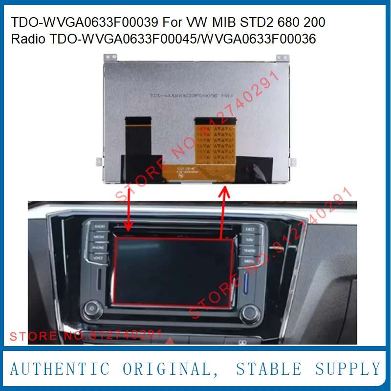 

6,5-дюймовый 6,33-дюймовый ЖК-дисплей TDO-WVGA0633F00045 TDO-WVGA0633F00039 с сенсорным экраном для MIB200 MIB200m MIBH 682C