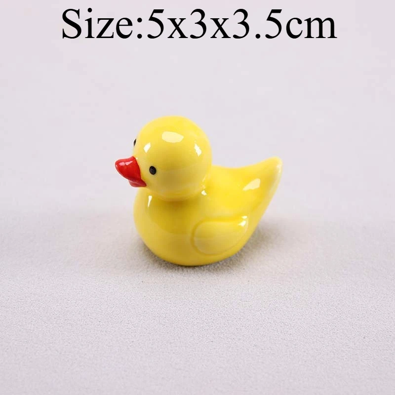 1PC Cute Duck Ceramic Ornament Yellow Duck Chopstick Pen Rest Mini Decor For Bonsai Home Desk Creative Animal Decoration Present