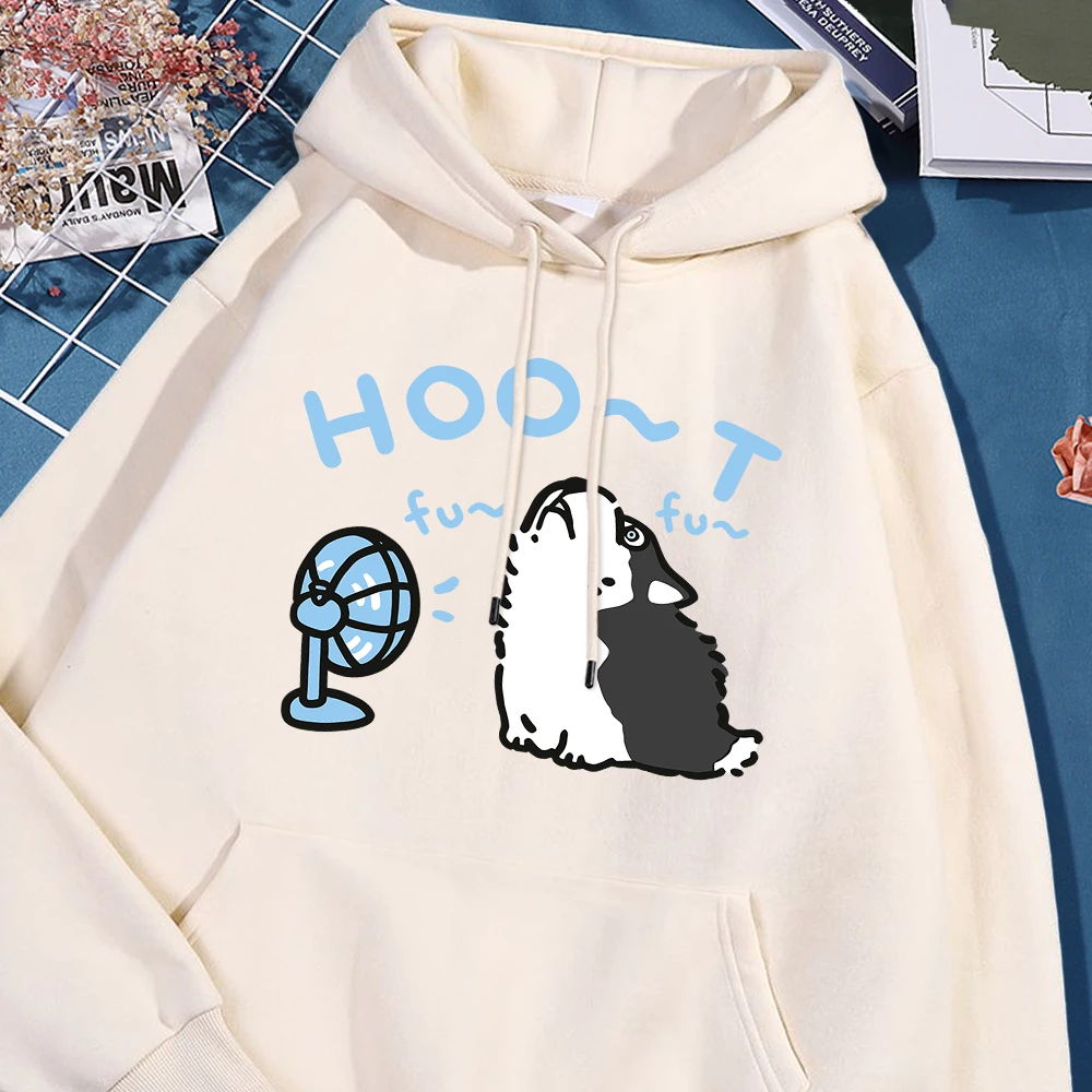 Huskies Blowing Fans Print Men Women Hoody Harajuku Oversize Hoodie Creativity Crewneck Sweatshirt Casual Fleece Clothing Couple