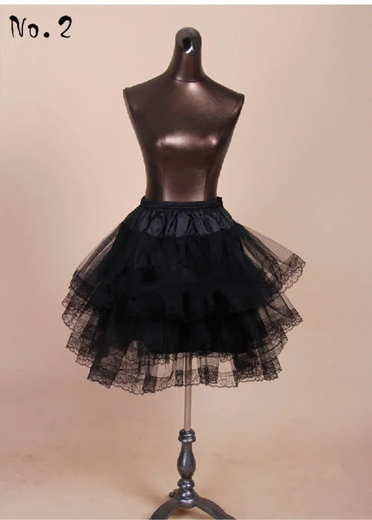 Zwarte A-lijn zeemeermin bruiloft Petticoat Crinoline onderrok slip TuTu kort