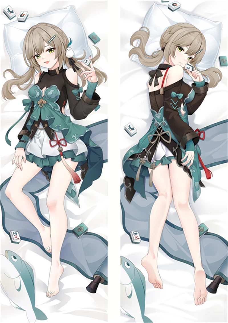 

Game Honkai: Star Rail Qingque Cosplay Dakimakura Pillow Case Hugging Body Xmas Gift Prop