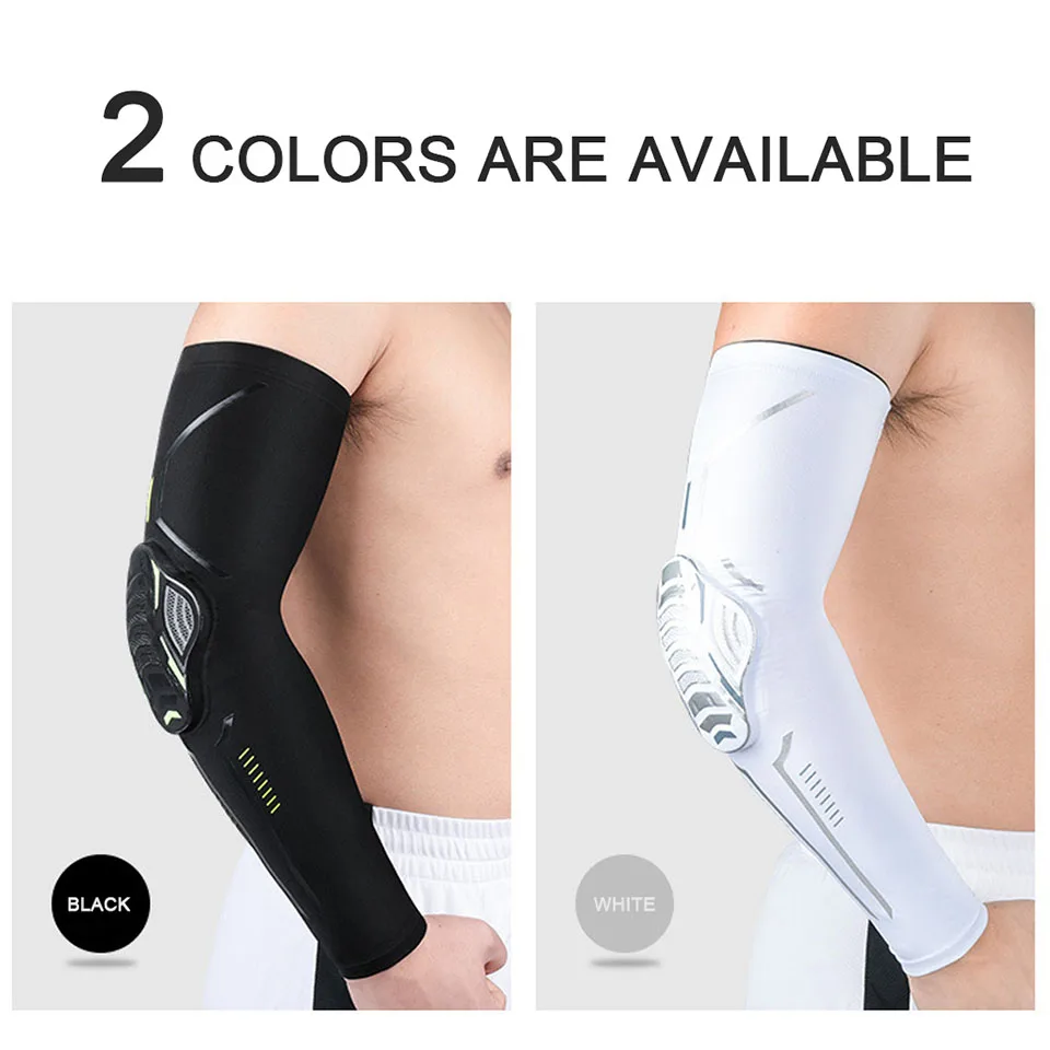 GTUBIKE 1 Stück elastische Basketball-Ellbogen- und Armprotektoren, stoßdämpfende Waben-Ellbogenschützer für Lauf- und Radsport – Detail 20