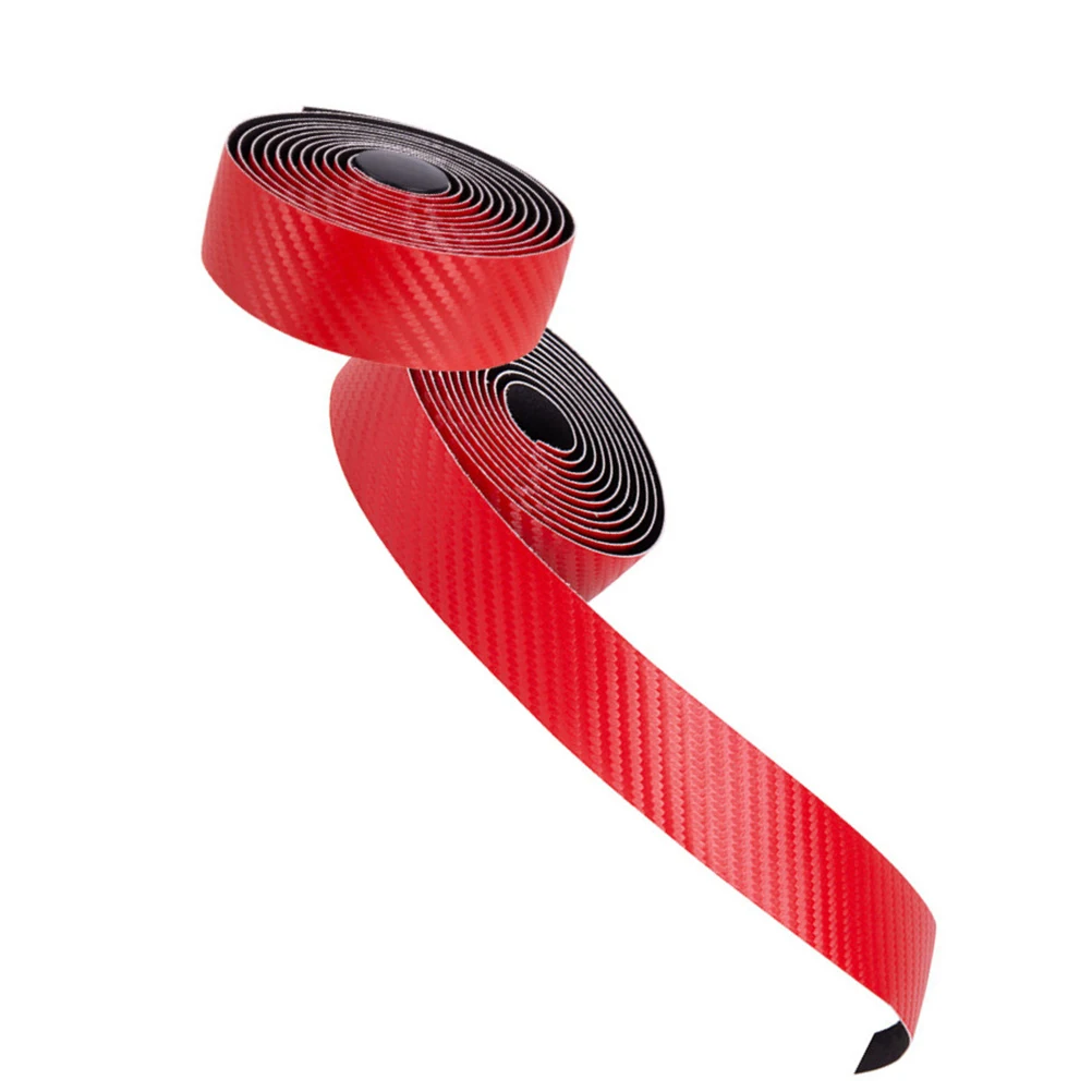 

Carbon Fiber Handlebar Tape 2 Rolls Red Durable Lightweight Wear-Resistant Easy Install Improve Riding Experience Bike Non-Slip