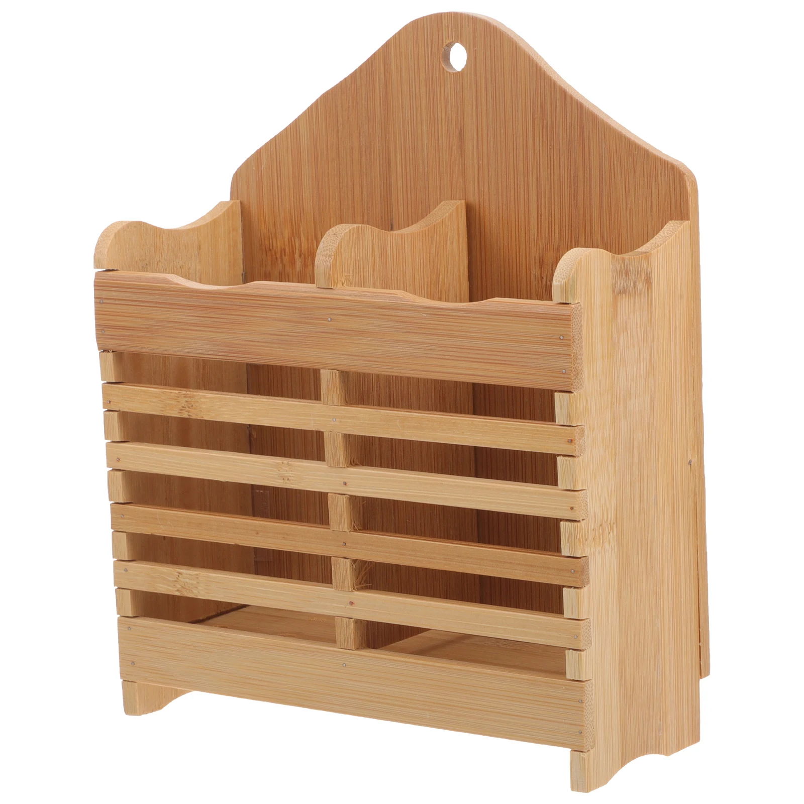 

Bamboo Flatware Utensil Organizer Tableware Drying Rack 2 Compartments Watermark Free Eco Resistant For Chopsticks Fork