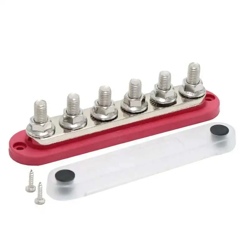 

Heavy Duty 300A 304 Stainless Steel Bus Bar M10 Stud Terminal Distribution Block With Cover